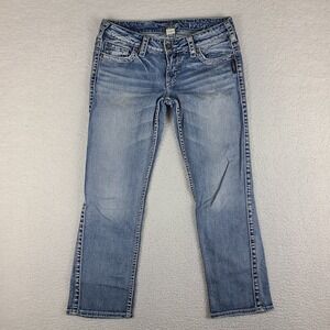 Silver Jeans Womens 27 Blue Frances Capri Light Wash‎ Denim *